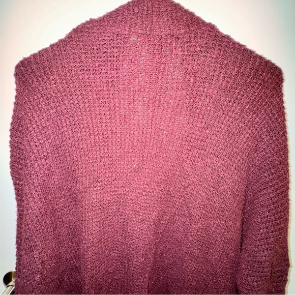 American Eagle Outfitters Maroon Waffle Knit Oversized Cardigan XS/S - Picture 8 of 9
